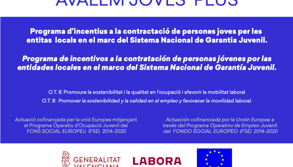 Imatge informativa notícia: Cartell del programa d'incentius a la contractació de joves per les entitats locals