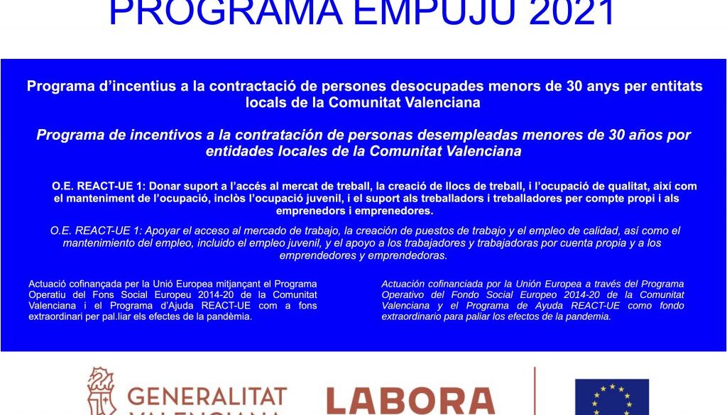 Imatge informativa notícia: cartell de ajudes EMPUJU 2021