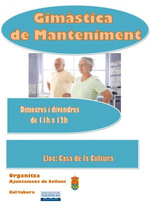 Cartel de actividades de gimnasia de mantenimiento