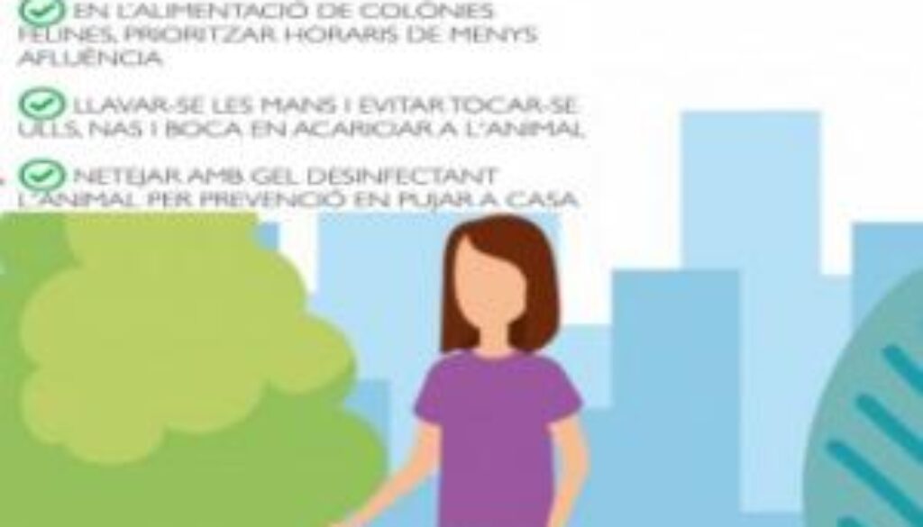 Cartell informatiu sobre l'atenció a les mascotes durant la crisis sanitària