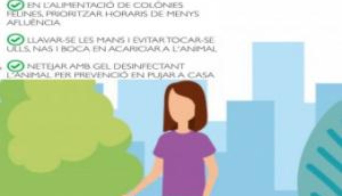 Cartell informatiu sobre l'atenció a les mascotes durant la crisis sanitària