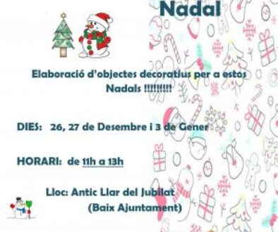 Imagen informativa noticia: Cartel del taller infantil de manualidades de Navidad