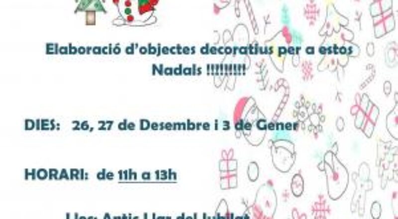 Imagen informativa noticia: Cartel del taller infantil de manualidades de Navidad