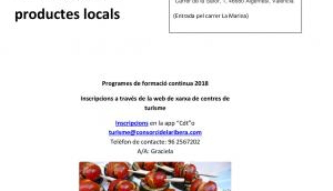 Imagen informativa noticia: cartel del curso formativo de tapas innovadoras en productos locales.