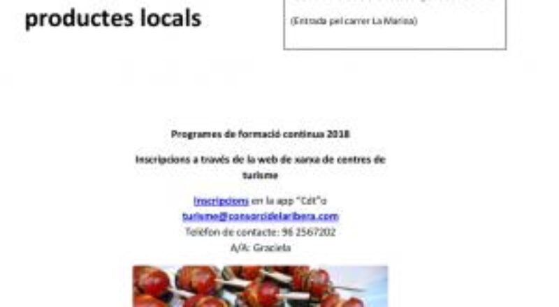 Imagen informativa noticia: cartel del curso formativo de tapas innovadoras en productos locales.