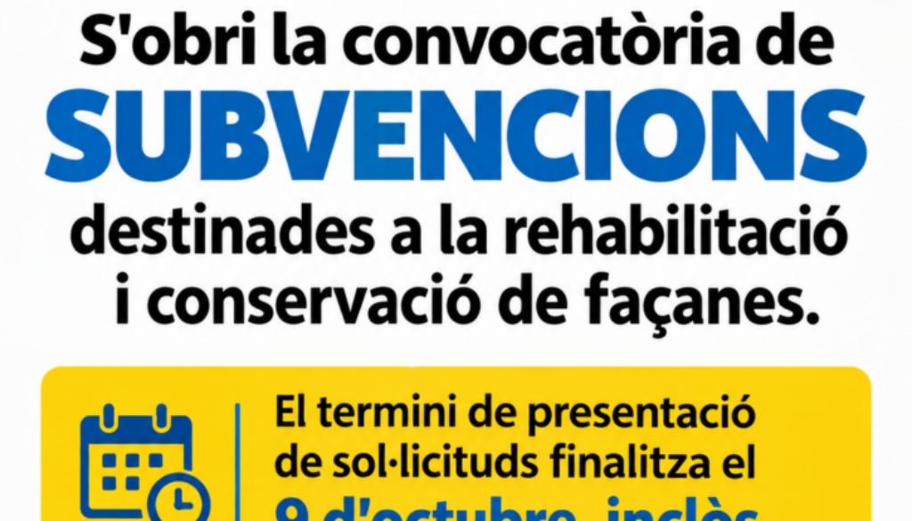 Cartell municipal de subvencions per a façanes